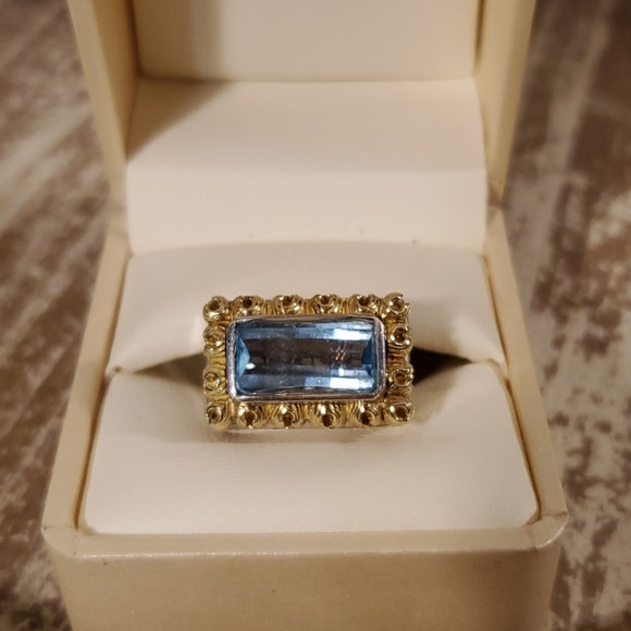 Elliott ring, 18kt gold and .925 sterling w/topaz
